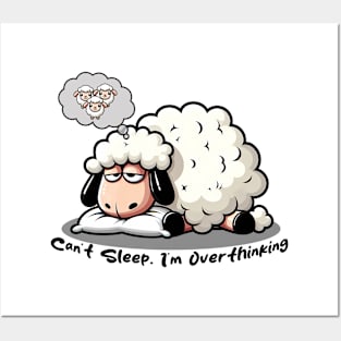Overthinking Sheep Can't Sleep Posters and Art